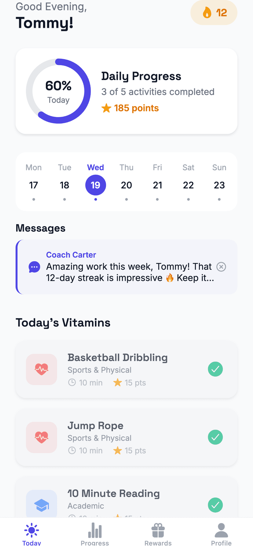 Kid daily vitamins feed